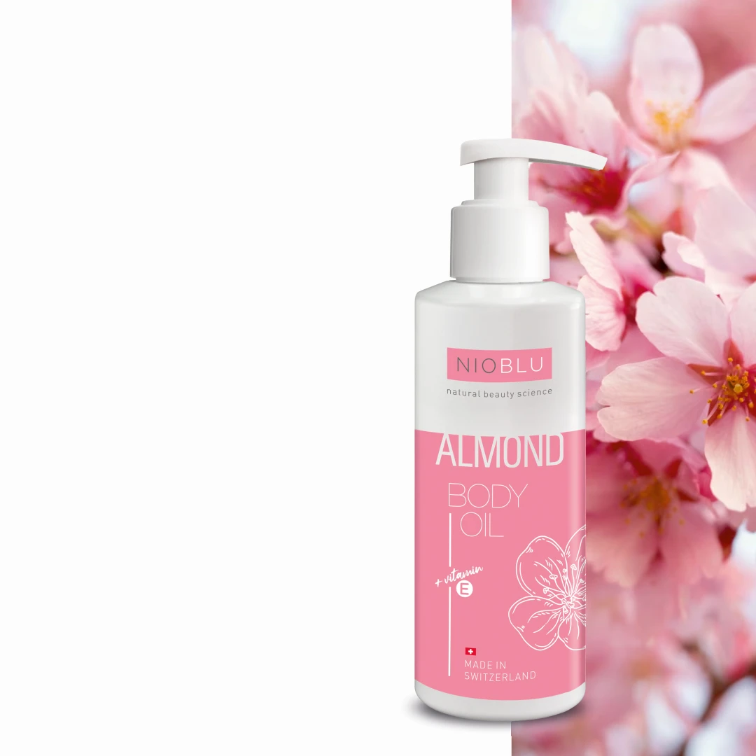Nioblu Almond Body Oil met zoete amandelolie voor intensieve hydratatie en elasticiteit bij Divae IJsselstein.